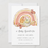 秋パンプキンフリージレインボーマスタードピーチベビー 招待状 (正面)