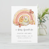 秋パンプキンフリージレインボーマスタードピーチベビー 招待状 (スタンド正面)