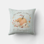 秋パンプキンフローラダスティブルーウォーターカラーフリージ クッション (裏面)