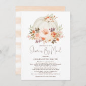 秋パンプキンフローラニュートラルベビーシャワーバイメール 招待状 (正面/裏面)