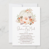 秋パンプキンフローラニュートラルベビーシャワーバイメール 招待状 (正面)