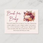 秋パンプキンブックベビーベビーシャワー エンクロージャーカード (正面)