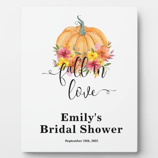 秋パンプキンブライダルシャワーウェルカムサイン フォトプラーク (正面)
