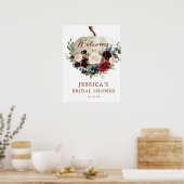 秋パンプキンブライダルシャワーウェルカムサイン ポスター (キッチン)