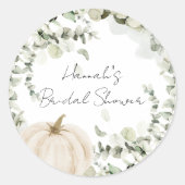 秋パンプキンブライダルシャワー招待状封筒用シール ラウンドシール (正面)