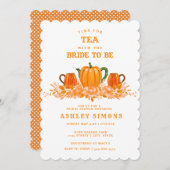 秋パンプキンブライダルシャワー | ティーパーティの招待状 招待状 (正面/裏面)