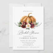 秋パンプキンブルゴーニュフローラブライダルシャワー 招待状 (正面)