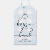 秋パンプキンブルーギンガムバスボムメッセージカード ギフトタグ (正面)