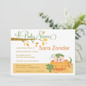 秋パンプキンベビーシャワー招待状 招待状 (スタンド正面)