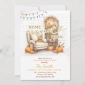 秋パンプキンホームスウィートホームオータム引っ越し祝いパーティー 招待状 (正面)