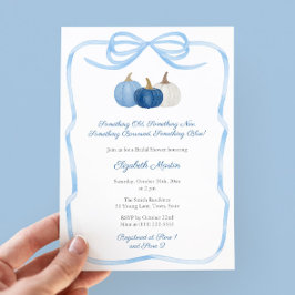 秋パンプキンボウフソウルブルーブライダルシャワー 招待状