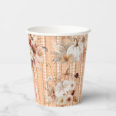 秋パンプキンボホフローラベビーシャワー紙 紙コップ (裏面)