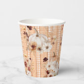 秋パンプキンボホフローラベビーシャワー紙 紙コップ (正面)