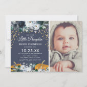 秋パンプキンボーイ1st誕生日パーティー 招待状 (正面)