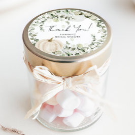 秋パンプキンユーカリブライダルシャワー ラウンドシール