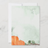 秋パンプキンユーカリリースベビーシャワー 招待状 (裏面)