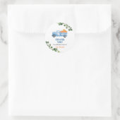 秋パンプキンリトルブルートラックサンキューステッカー ラウンドシール (バッグ)