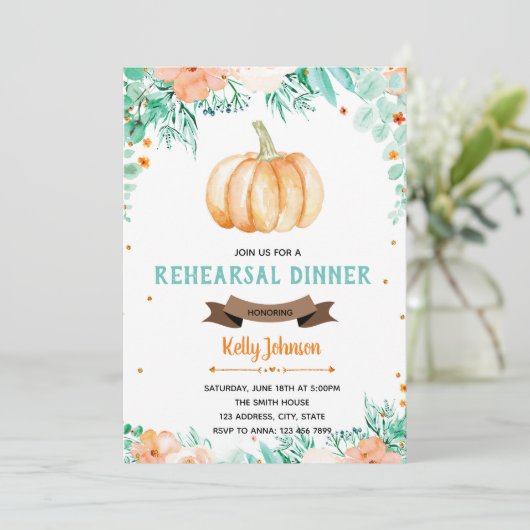 秋パンプキンリハーサルディナーパーティの招待状 招待状 (スタンド正面)