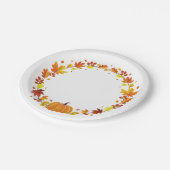 秋パンプキンリース紙プレート ペーパープレート (アングル)