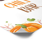 秋パンプキンレッドトラックチリバー葉のテーブル記号 ポスター (角)