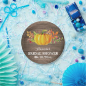 秋パンプキン素朴ブライダルシャワー紙プレート ペーパープレート (パーティー)