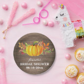 秋パンプキン素朴ブライダルシャワー紙プレート ペーパープレート (パーティー)