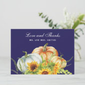 秋パンプキン結婚サンフラワーズサンキューカード サンキューカード (スタンド正面)