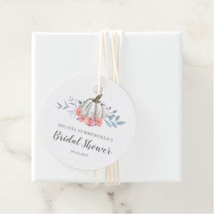 秋パンプキン薄紫素朴フローラブライダルシャワー フェイバータグ