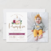 秋パンプキン誕生日フォト招待状カスタムエイジ 招待状 (正面)