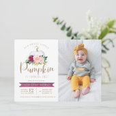 秋パンプキン誕生日フォト招待状カスタムエイジ 招待状 (スタンド正面)