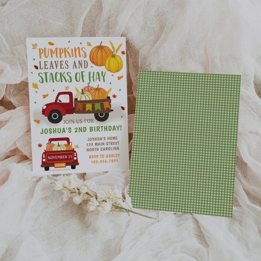 秋パンプキン誕生日招待状ボーイ 招待状