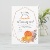 秋パンプキン3歳誕生日招待状 招待状 (スタンド正面)