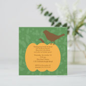 秋パンプキン&バード感謝祭招待状 招待状 (スタンド正面)