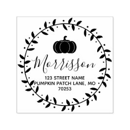 秋パンプキン&リース パーソナライズされた セルフインキングスタンプ