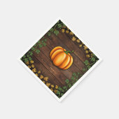 秋パンプキ素朴ングリーン金ゴールドアイビーオータムカントリー スタンダードカクテルナプキン (角)