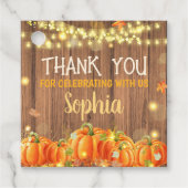 秋パンプキ素朴ンパッチ誕生日スクエア フェイバータグ (正面)