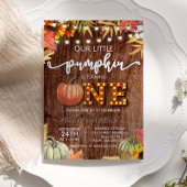 秋パンプキ素朴ンファースト誕生日招待状 招待状