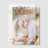 秋パンプキ素朴ンボホスペインのジェンダー ベラム紙招待状 (オフセット (カップル))