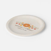 秋パンプキ結婚ンズカップルブライダルシャワー ペーパープレート (アングル)