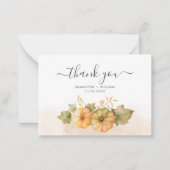 秋パンプキ葉ンスバジェット結婚サンキュー ノートカード (正面)