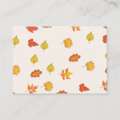 秋パンプキ葉ンブライダルシャワー エンクロージャーカード (裏面)