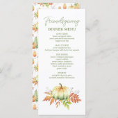 秋パンプキ葉ン素朴友達ディナー メニュー (正面/裏面)