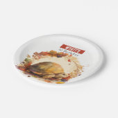 秋パーソナライズされたの動物をテーマにした誕生日 ペーパープレート (アングル)