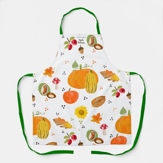 秋パーソナライズされたの恋人 エプロン (正面)