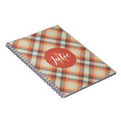 秋パーソナライズされたの格子縞 ノートブック (右側)
