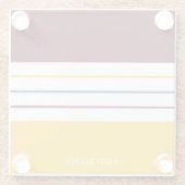 秋パーソナライズされたの桑の琥珀のストライプ ガラスコースター (裏面)