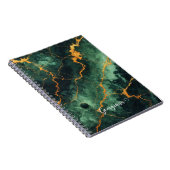 秋パーソナライズされたの森グリーン&金ゴールド大理石 ノートブック (右側)