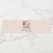 秋パーソナライズされたの結婚ピンクのカボチャ ペットボトルラベル (シングルラベル)