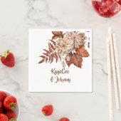 秋パーソナライズされたの結婚披露宴紙 スタンダードカクテルナプキン (インサイチュ)