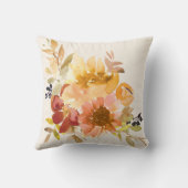 秋パーソナライズされたの自然フローラ家族の写真 クッション (裏面)